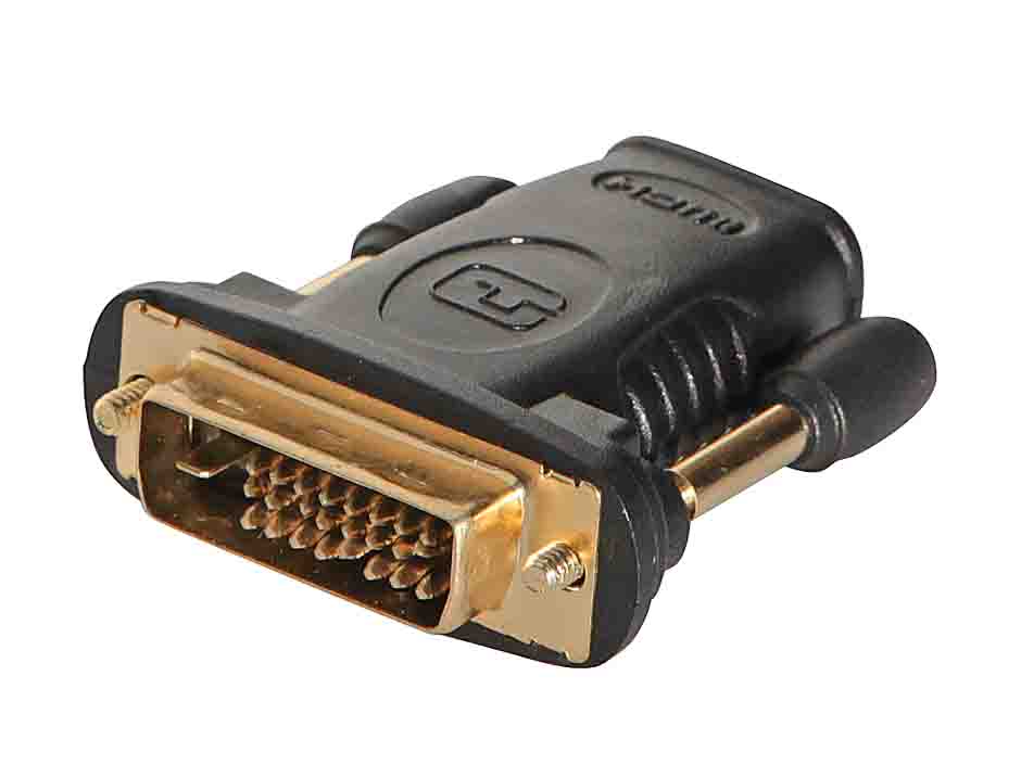 1185: HDMI Adapter HDMI (A) Buchse/DVI-D (24+1) Stecker vergoldetet Kontakte