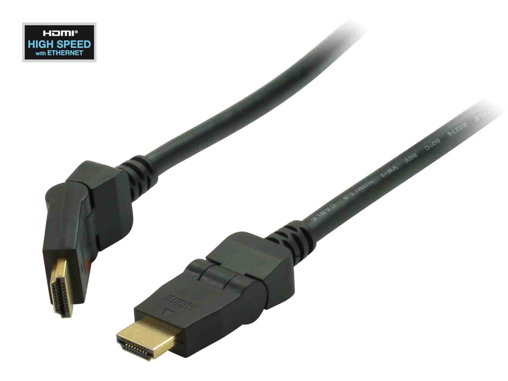 1245: HDMI-Kabel 360° Rotator-Stecker HDMI A-Stecker/HDMI A-Stecker 5,0 m