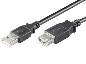 1264: USB Verlängerung 2.0 A-Stecker/A-Buchse schwarz 5,0 m