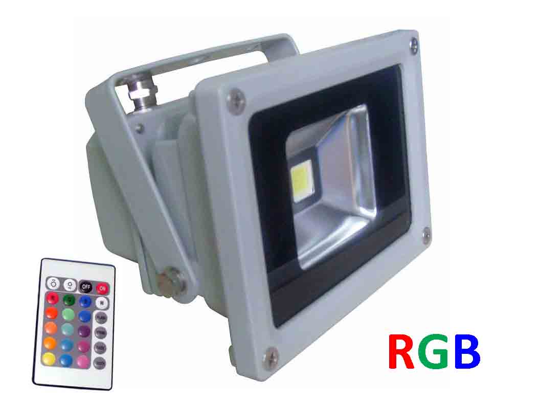 4341: LED RGB FLuter 10W IP65 230VAC mit Funkfernbedienung