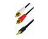 555: Klinke-Cinch-Adapterkabel 1,0 m 3,5 mm Stecker stereo/2 x Cinchstecker vergoldete Kontakte