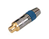 611: Cinchkupplung Metall blau für 8 mm Kabeldurchmesser vergoldete Kontakte