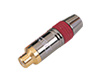 612: Cinchkupplung Metall rot für 8 mm Kabeldurchmesser vergoldete Kontakte